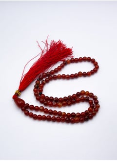 Alpine Crystals UAE Natural Red Carnelian Prayer Beads Tasbih Dubai - Genuine Crystal Misbaha  - Image 2