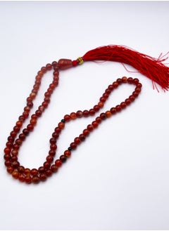 Alpine Crystals UAE Natural Red Carnelian Prayer Beads Tasbih Dubai - Genuine Crystal Misbaha  - Image 3