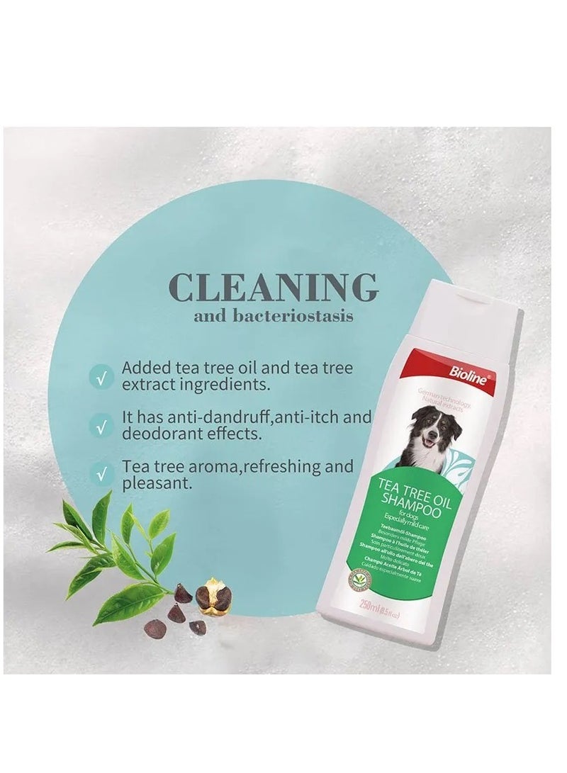 Bioline Tea Tree Oil Dog Shampoo For Dogs Mild Care 2X250ml - Image 2