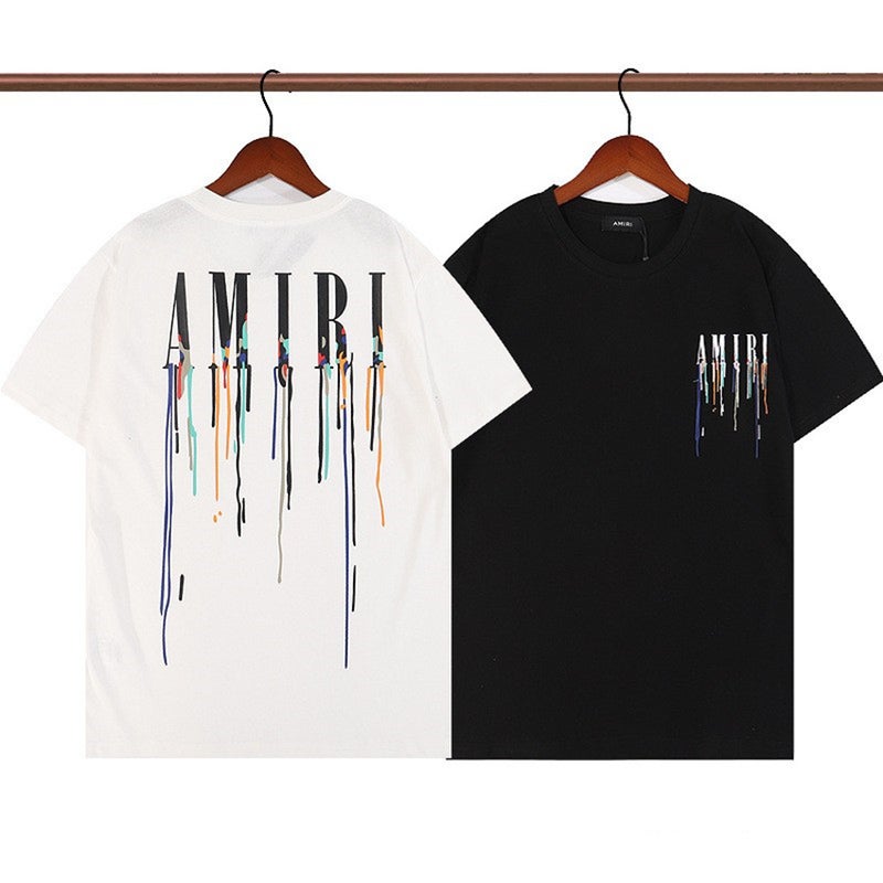 Amiri Letter Print Cotton Tee Unisex Oversized Hip-hop White  - Image 2