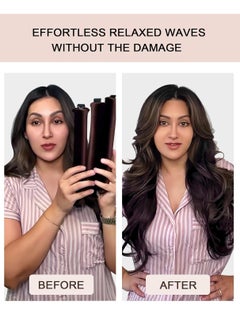 General Heatless Hair Curlers for Long Hair Overnight Wavy Hair Curlers Blowout Rods Heatless Curls Curling Headband No Heat Hair Rollers for Long Hair Volume Blow Out Women Hair Waver Tool Khaki  - Image 4