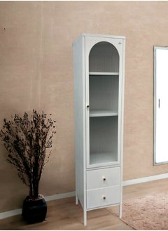 Living Glass Door Storage Cabinet With Steel Frame 180 CM  - Image 3