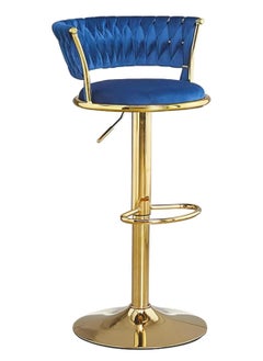 DubaiGallery Velvet Swivel Bar Stools, Adjustable Counter Height Bar Stool with Woven Back, Upholstered Kitchen Dining Chairs, Modern Barstools for Kitchen Island, Cafe, Pub, Bar Counter  - Image 1