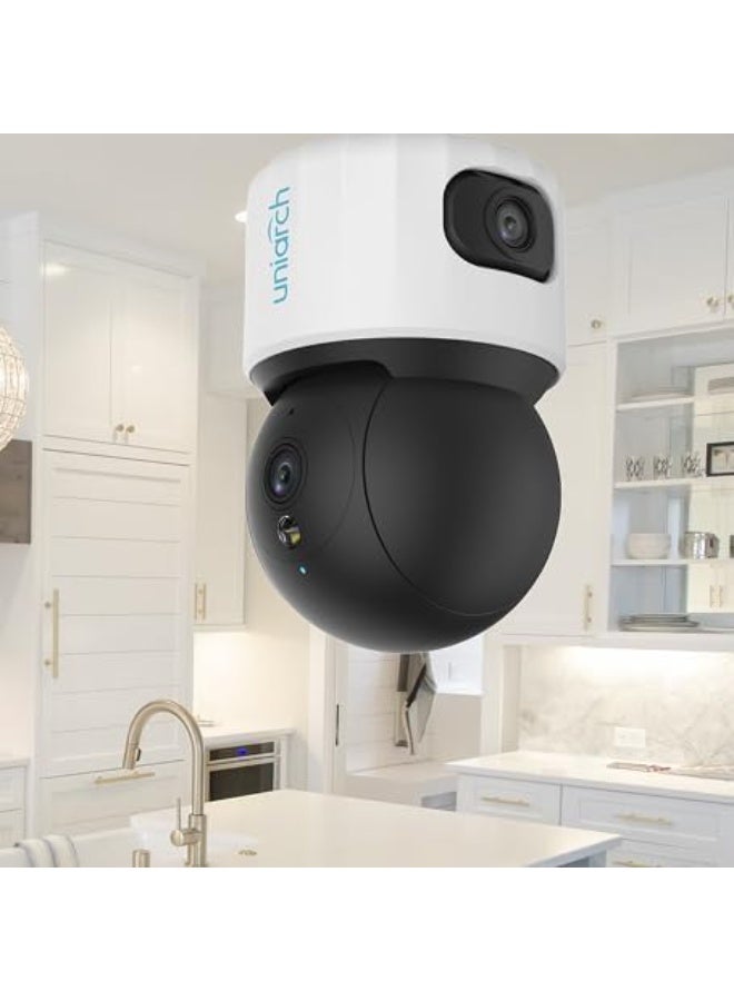 Uniarch Uho-S3S-M55D Dual-Lens 5MP Wi-Fi Security Camera, Fixed + PT Camera, Auto Tracking, 10m IR & Warm Light, Two-Way Audio, Sound & Light Alarm, 512GB SD, Indoor CCTV - Image 3