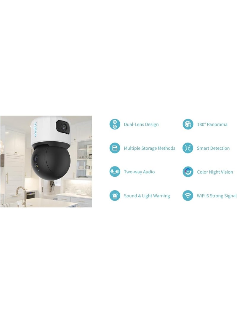 Uniarch Uho-S3S-M55D Dual-Lens 5MP Wi-Fi Security Camera, Fixed + PT Camera, Auto Tracking, 10m IR & Warm Light, Two-Way Audio, Sound & Light Alarm, 512GB SD, Indoor CCTV - Image 4
