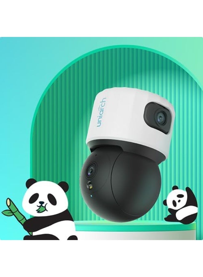Uniarch Uho-S3S-M55D Dual-Lens 5MP Wi-Fi Security Camera, Fixed + PT Camera, Auto Tracking, 10m IR & Warm Light, Two-Way Audio, Sound & Light Alarm, 512GB SD, Indoor CCTV - Image 2