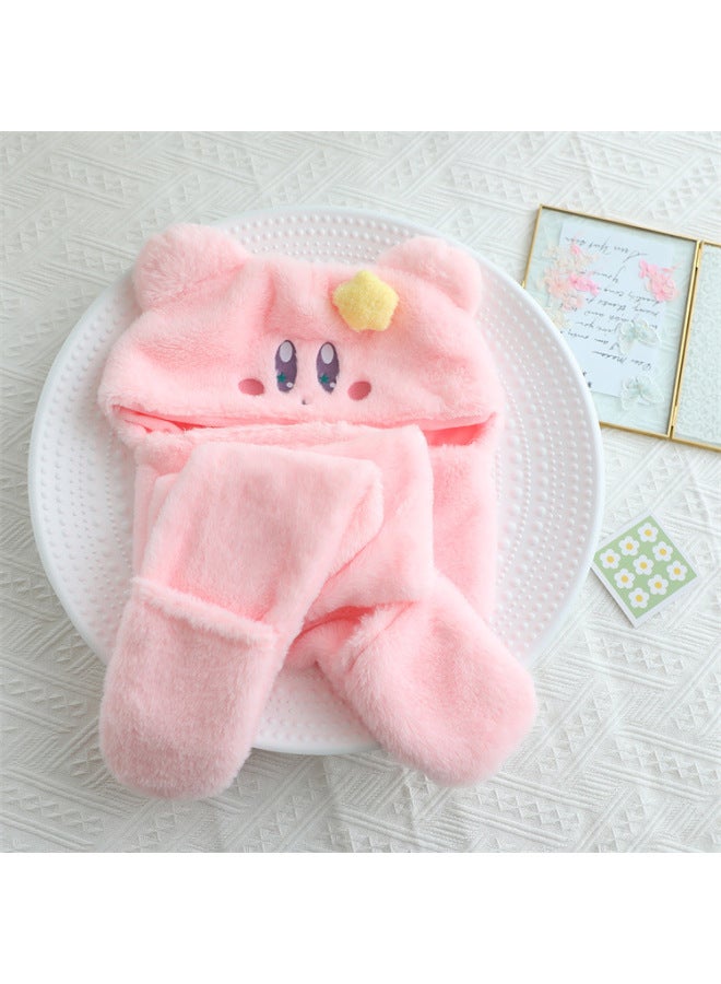 Cartoon Cute Bear Mei Mei Little Fox Star Kabi Scarf Hat Winter Warm Gloves Hat For Girls-Color:Kabi.  - Image 1