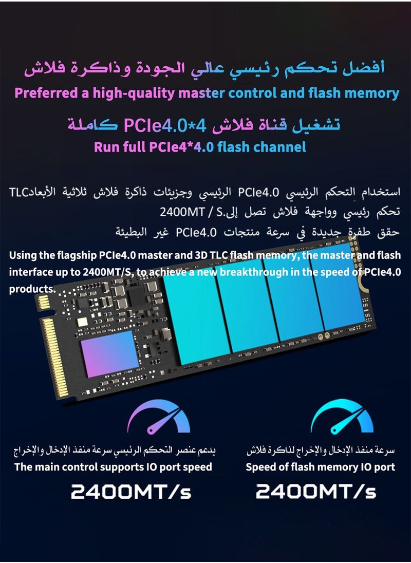 Predator - 2TB 7200MB/s SSD PCIe NVMe Gen4 M.2 2280, Internal Solid State Drives, Compatible with PS5, Desktop computer, Laptop, Including Heatsink, Disassembly Tools and Installation Instructions - Image 1