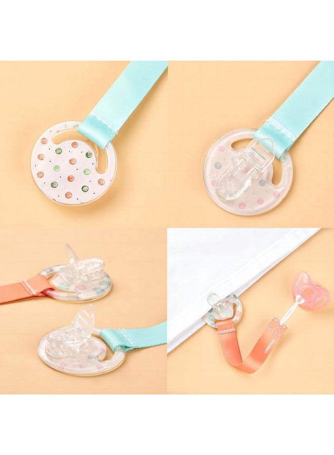 LANEYLI Pacifier Clip, Neutral Baby Paci Clip For Boys And Girls, Diy Pacifier Clip Supplies, Suitable For Attaching Teethers, Toys, Burp Cloths, Swaddles, Blankets (Hand Painted Dot & Heart, Clip)  - Image 1