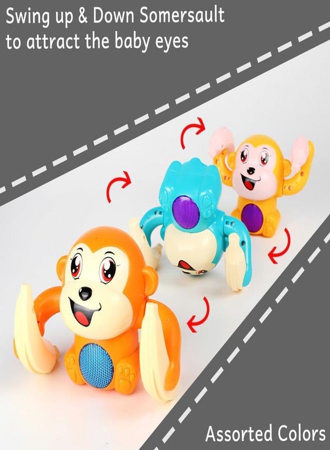RPC99 Dancing Monkey Musical Toy for Kids Baby Spinning Rolling Doll Tumble Toy with Voice Control Musical Light and Sound Effects with Sensor - ISI Mark - Multicolor - Image 5