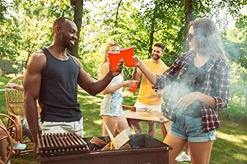 DecorRack 20 Party Cups 12 oz Disposable Plastic Cups for Birthday Party Bachelorette Camping Indoor Outdoor Events Beverage Drinking Cups (Orange  20) - Image 2