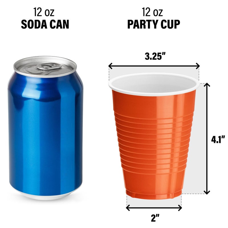 DecorRack 20 Party Cups 12 oz Disposable Plastic Cups for Birthday Party Bachelorette Camping Indoor Outdoor Events Beverage Drinking Cups (Orange  20) - Image 3