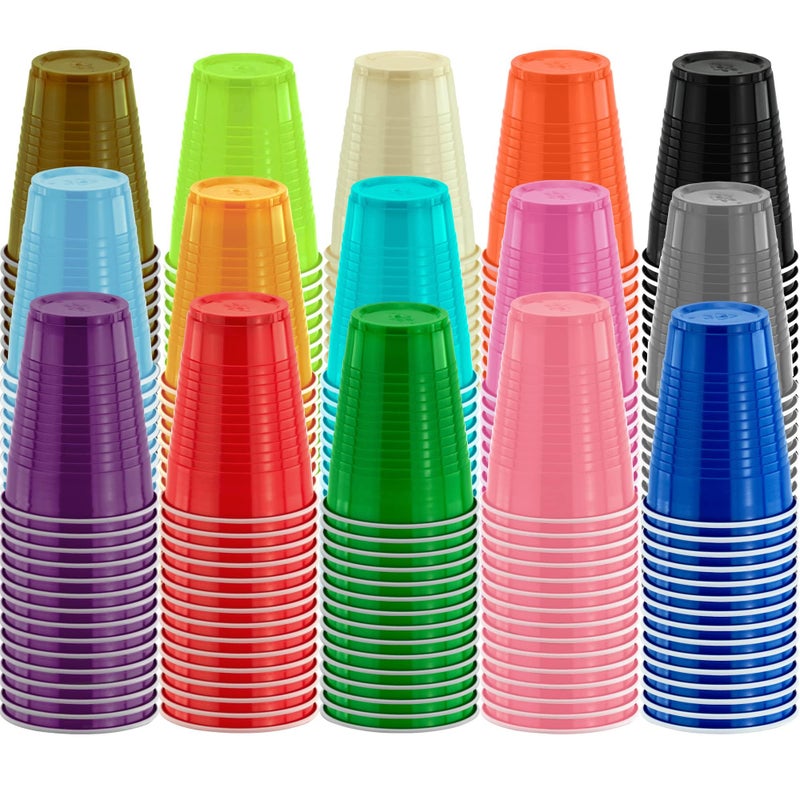 DecorRack 20 Party Cups 12 oz Disposable Plastic Cups for Birthday Party Bachelorette Camping Indoor Outdoor Events Beverage Drinking Cups (Orange  20) - Image 5