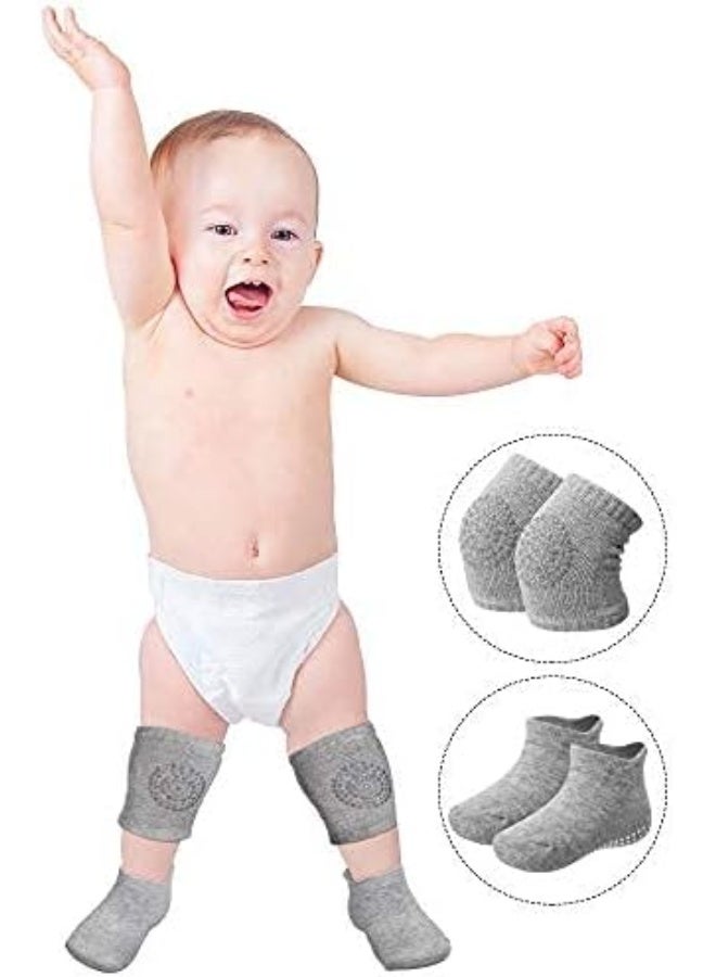 Syhood 10 Pairs Baby Crawling Anti-Slip Knee Pads and Anti-Slip Baby Socks Set  - Image 5