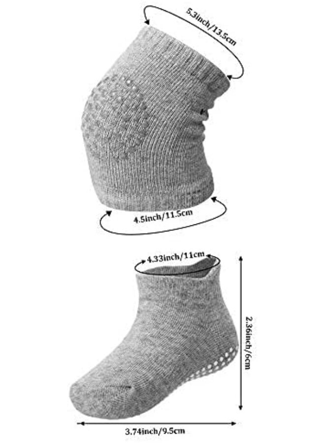 Syhood 10 Pairs Baby Crawling Anti-Slip Knee Pads and Anti-Slip Baby Socks Set  - Image 2