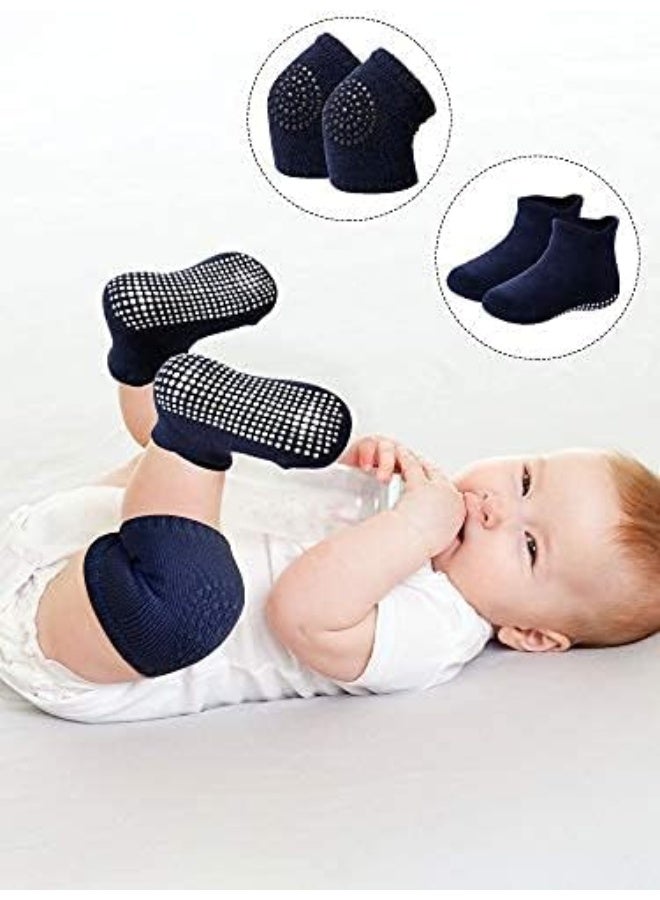 Syhood 10 Pairs Baby Crawling Anti-Slip Knee Pads and Anti-Slip Baby Socks Set  - Image 4
