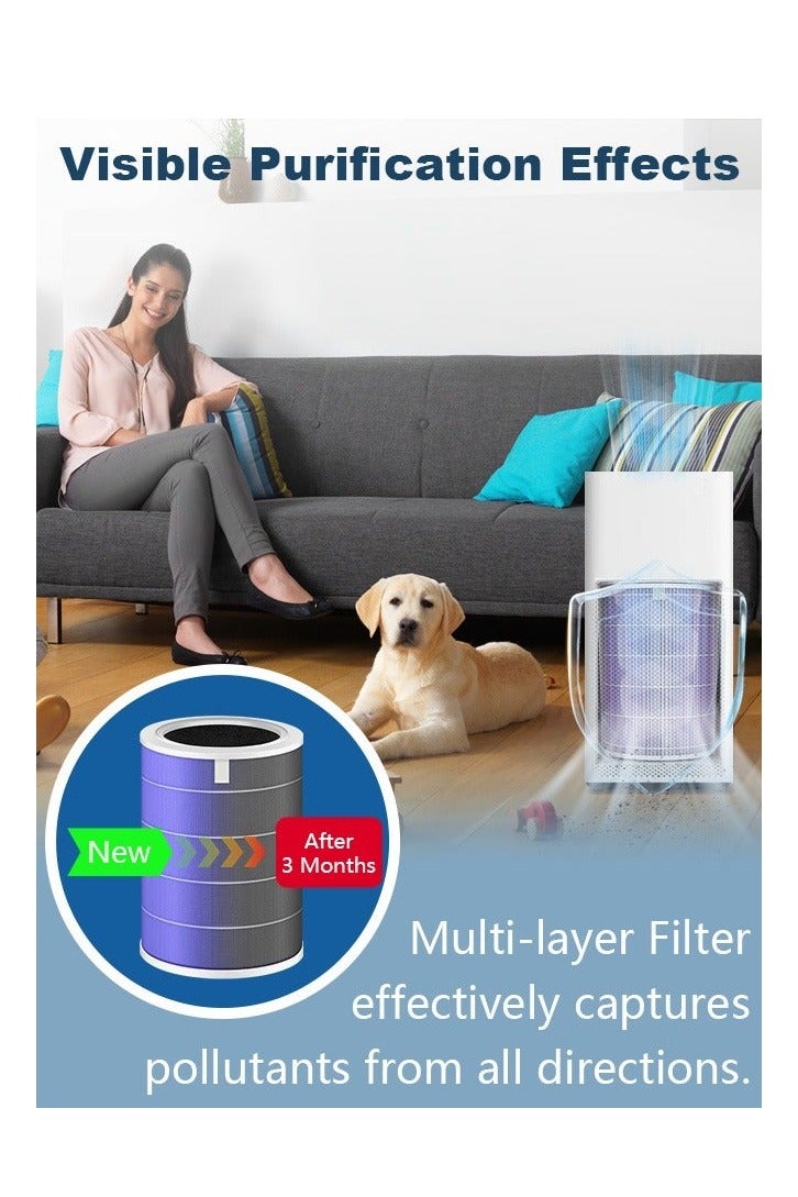 Y&D Third-party Replaceable Air Purifier Cartridge Filter Replacement Inner Core Filter Activated Carbon Clean Air Dust Removal HEPA-Grade Odor Elimination High Efficiency Dust Pollen Pet Dander Removal Fit for Xiaomi Model Changable Filter Suitable for Home Bedroom Office - Image 5