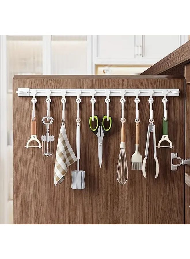 2pcs Sliding Track Hooks No Drilling Adhesive S Hooks Kitchen Cabinet Bathroom Storage - Image 5