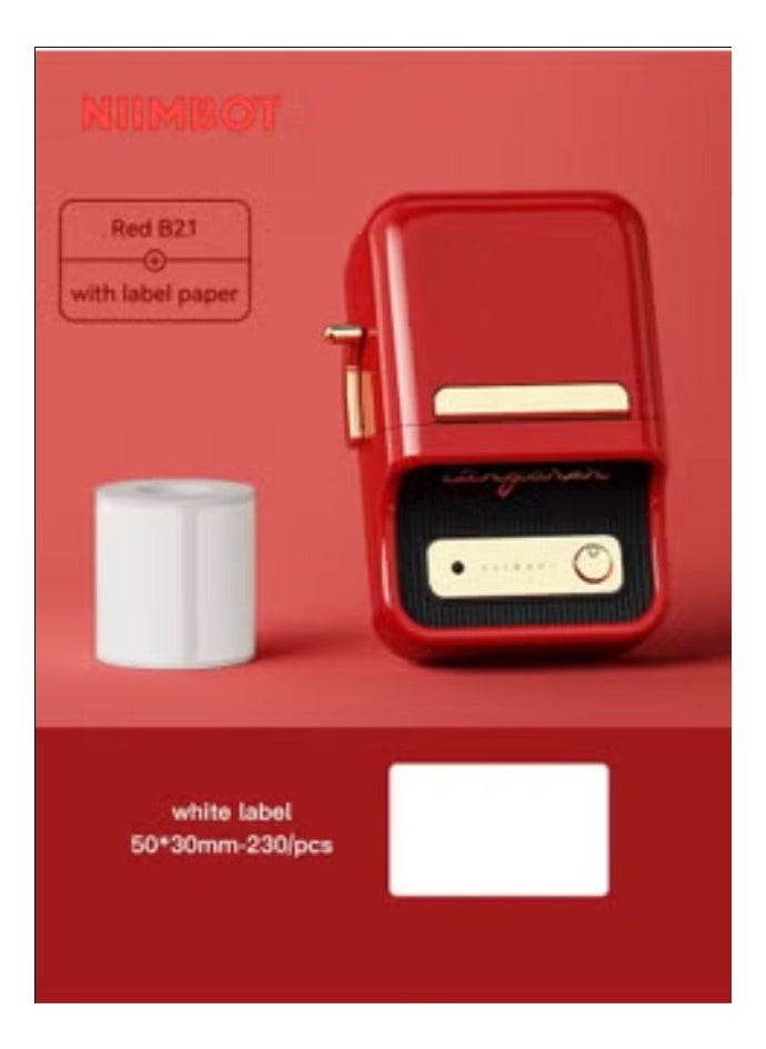 NIIMBOT B21 Bluetooth Inkless Label Printer - Red  - Image 1
