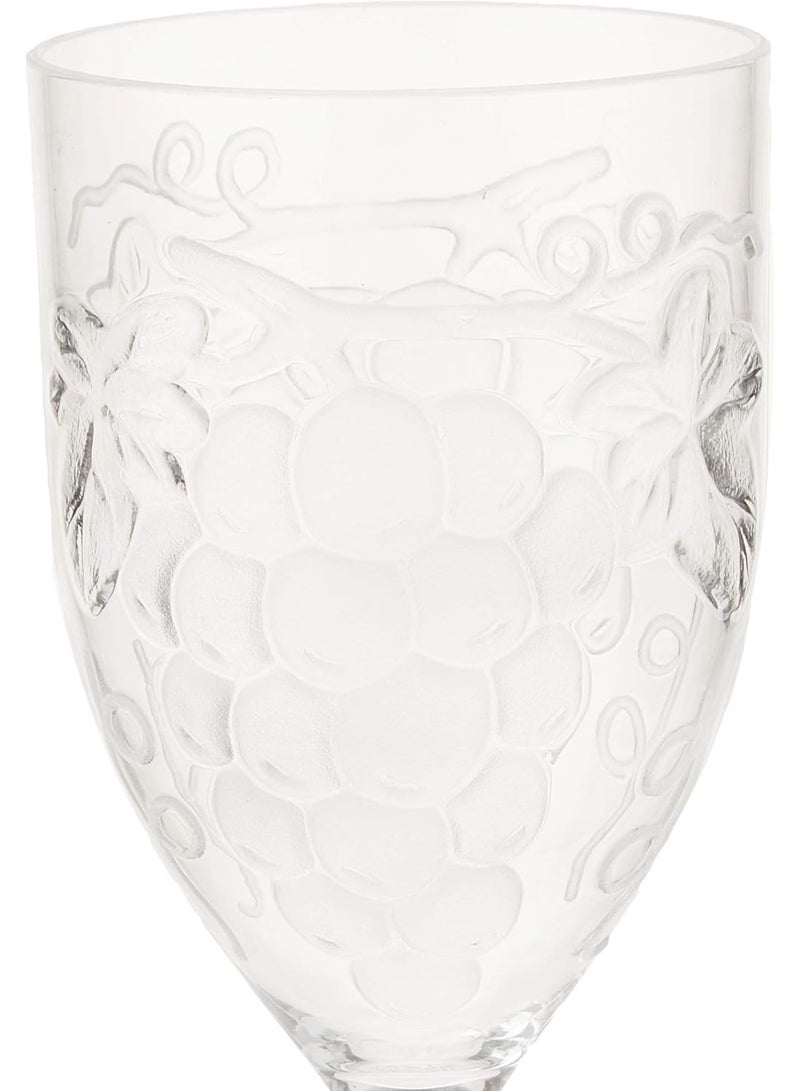 Prodyne Embossed Grape Acrylic Wine Glass, 10 Ounce