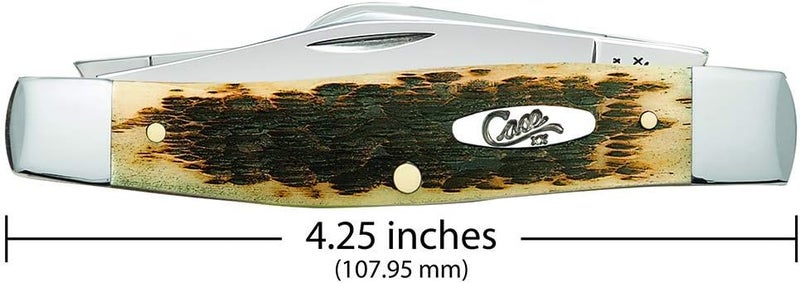 Case XX WR Pocket Knife Amber Jigged Bone Large Stockman Cv Item #204 - (6375 Cv) - Length Closed: 4 1/4 Inches - Image 2
