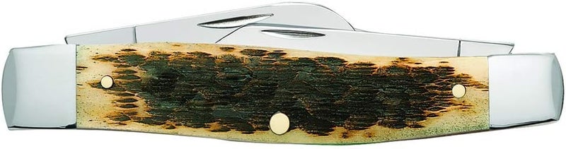 Case XX WR Pocket Knife Amber Jigged Bone Large Stockman Cv Item #204 - (6375 Cv) - Length Closed: 4 1/4 Inches - Image 3