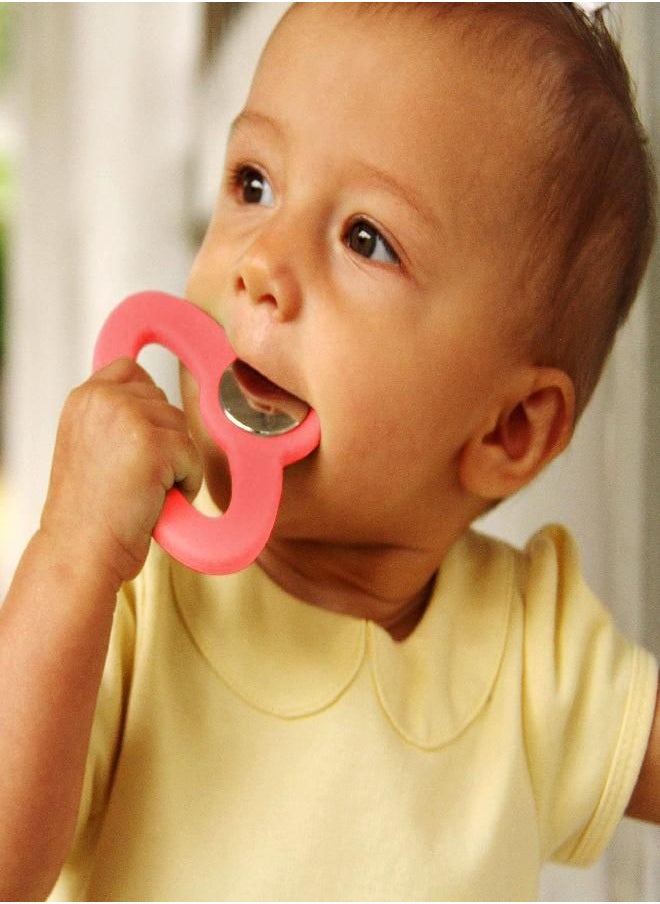 Toofeze - Toofeze Ice Cold Baby Teether Toy - Fast Pain Relief - All Natural Silicone and Stainless - Ages 3 mos+ (Coral Pink) - Image 1
