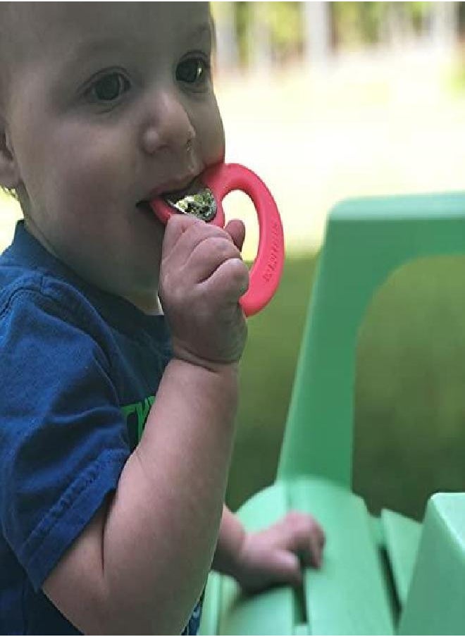 Toofeze - Toofeze Ice Cold Baby Teether Toy - Fast Pain Relief - All Natural Silicone and Stainless - Ages 3 mos+ (Coral Pink) - Image 1