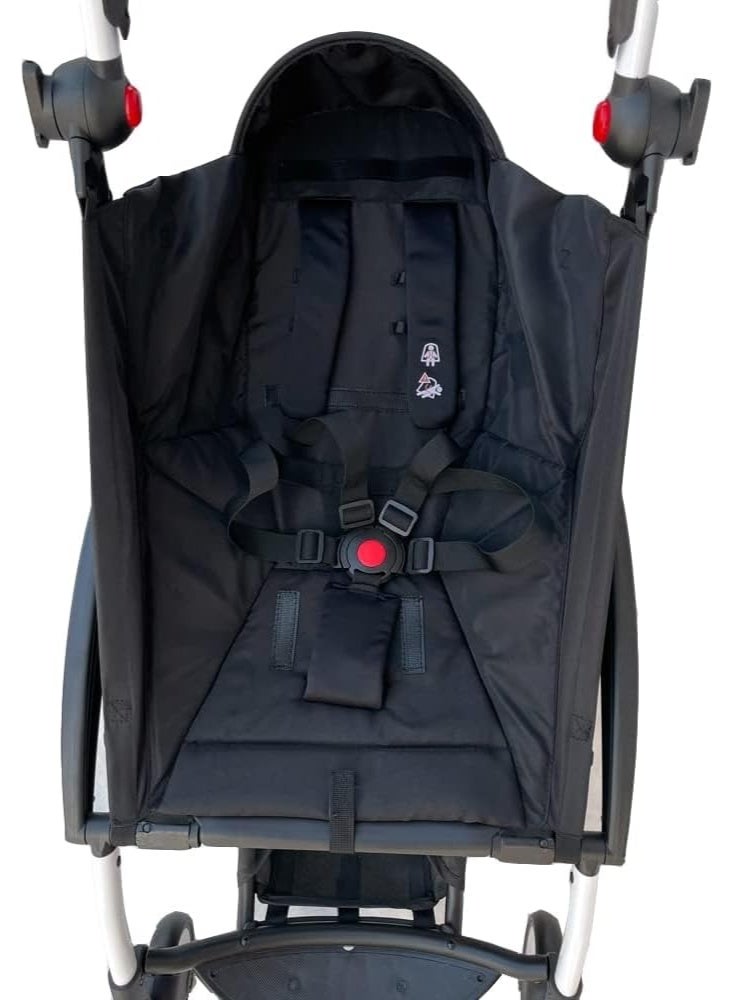 يويو وسادة مقعد بديلة لملحقات عربة الأطفال متوافقة مع Babyzen YOYO YOYO+ YOYO2 (أسود) - Image 4