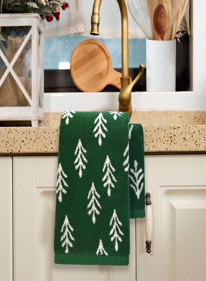 Jacquotha Set of 6 Hand Towels for Bathroom Kitchen - Quick Dry Cotton Towels, Forest Green Farmhouse Retro Decorative Towel for Spring St Patricks Day Gifts - Image 3