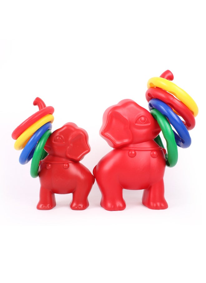 Generic - Elephant Ring Children's Sensory Training Equipment Home Sports Children's Hand-eye Coordination Stall Toy Game Throwing-Color:Red Elephant Ferrule 4 Rings - Image 1