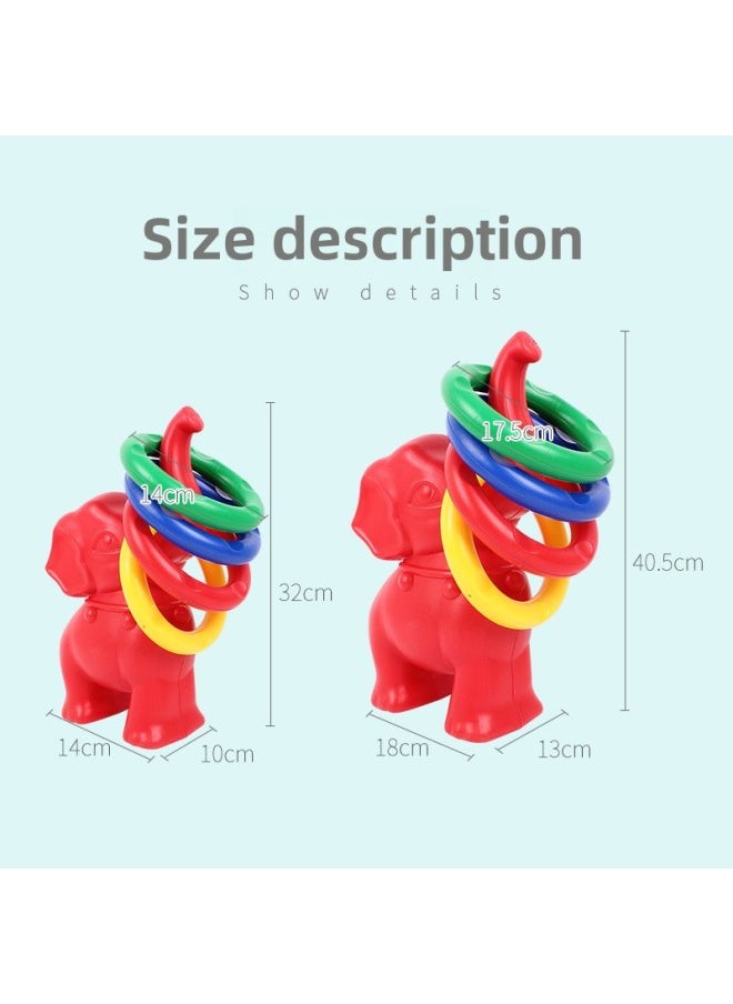 Generic - Elephant Ring Children's Sensory Training Equipment Home Sports Children's Hand-eye Coordination Stall Toy Game Throwing-Color:Red Elephant Ferrule 4 Rings - Image 1