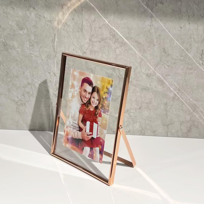 أهاجو Ahago Rose Gold Floating Frame (6 ""؟ 8 "" Set 2 Set) للصورة 5x7 4x6 3.5x5 إطارات صور الطاولة على الطاولة هدية راقية لمهرجان الزفاف أو المكتب د؟ - Image 2
