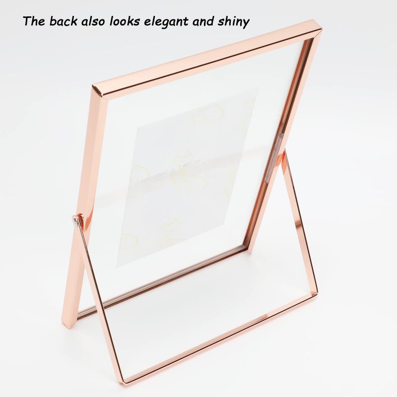 أهاجو Ahago Rose Gold Floating Frame (6 ""؟ 8 "" Set 2 Set) للصورة 5x7 4x6 3.5x5 إطارات صور الطاولة على الطاولة هدية راقية لمهرجان الزفاف أو المكتب د؟ - Image 5