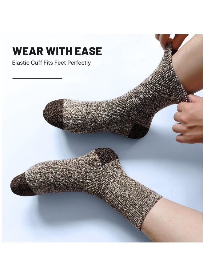 Thick Wool Socks for Mens, Size 36-47 (7-12), Warm Winter Soft Thermal Socks, Cozy Winter Socks for Mens Gifts (5 Pairs) - Image 4