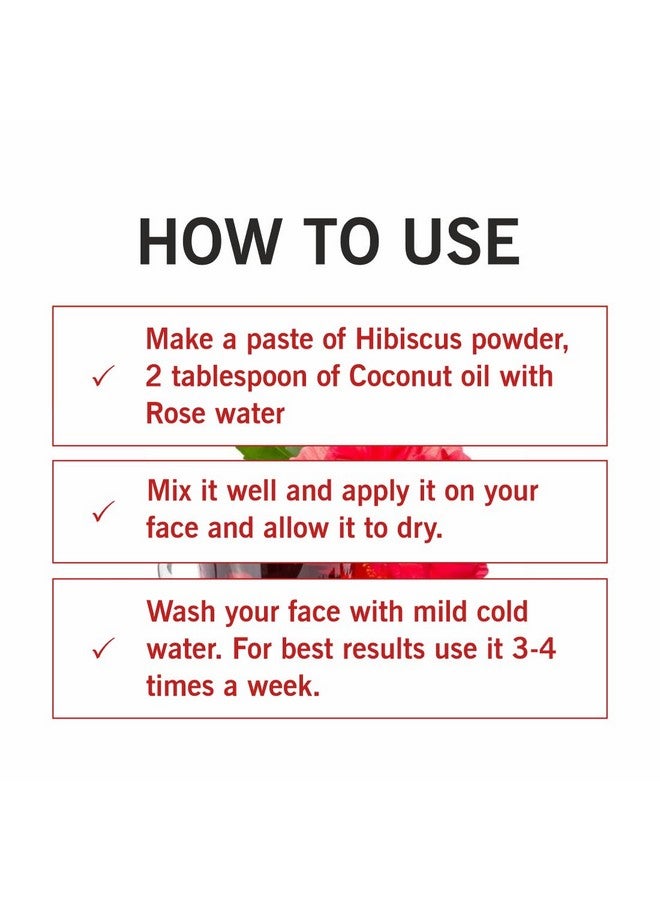 TQS 100% Natural & Organic Hibiscus Powder for Skin Care, 100g, External Use Only - Image 4