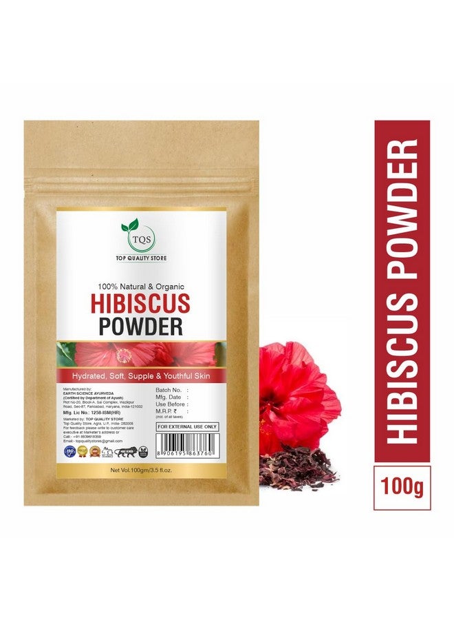 TQS 100% Natural & Organic Hibiscus Powder for Skin Care, 100g, External Use Only - Image 2