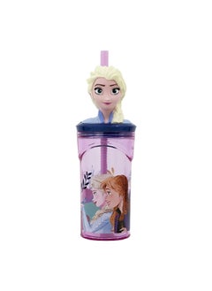 STOR 3D Figurine BPA-Free Plastic Frozen Tumbler with Straw Purple 360 ml  - Image 1
