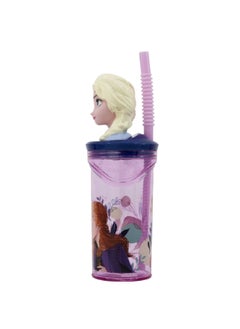 STOR 3D Figurine BPA-Free Plastic Frozen Tumbler with Straw Purple 360 ml  - Image 3