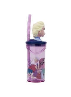 STOR 3D Figurine BPA-Free Plastic Frozen Tumbler with Straw Purple 360 ml  - Image 2