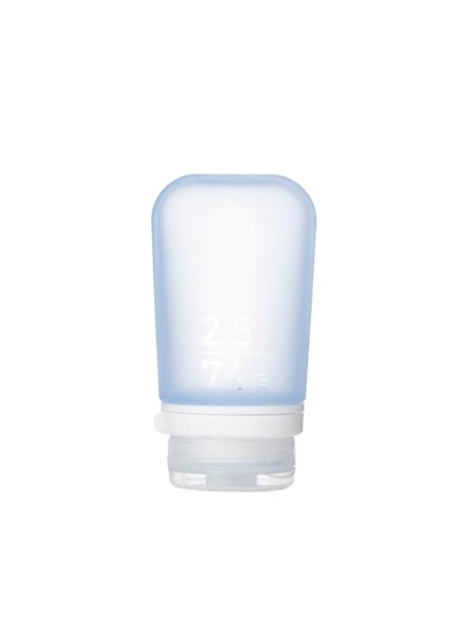 humangear GoToob Medium Refillable Silicone Travel Bottle Locking Lid FoodSafe Material Blue Medium 25 floz 74ml - Image 1