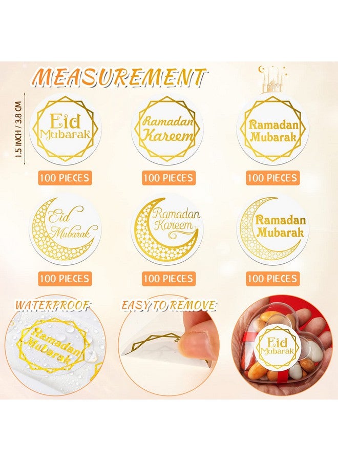 Nezyo 600 Pieces Ramadan Stickers Eid Mubarak Stickers Ramadan Kareem Stickers Ramadan Kareem Labels For Eid Party Decorations Ramadan Party Supplies - Image 4