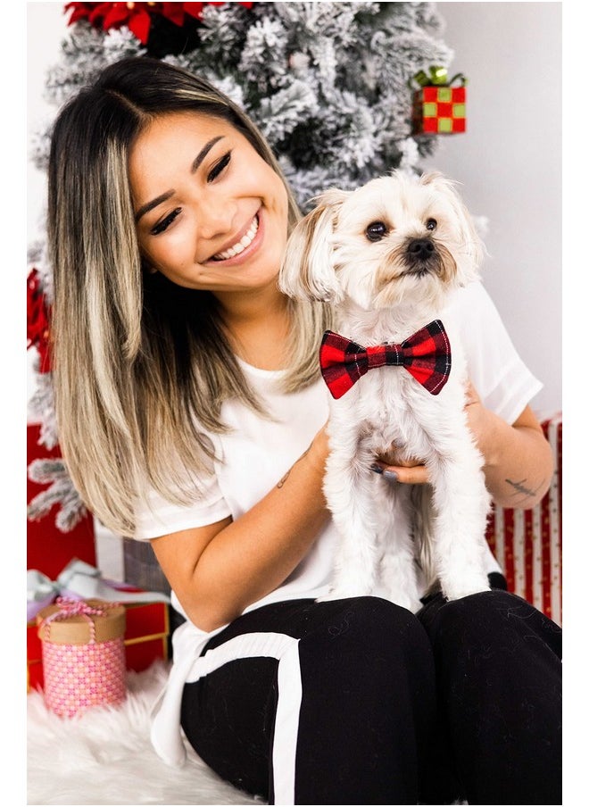 pearhead Pearhead Christmas Pet Bowtie, Dog Christmas Bow, Holiday Dog Bowtie, Perfect Stocking Stuffer, Christmas Themed Dog Apparel, Classic Red Plaid, Extra Small/Small  - Image 3