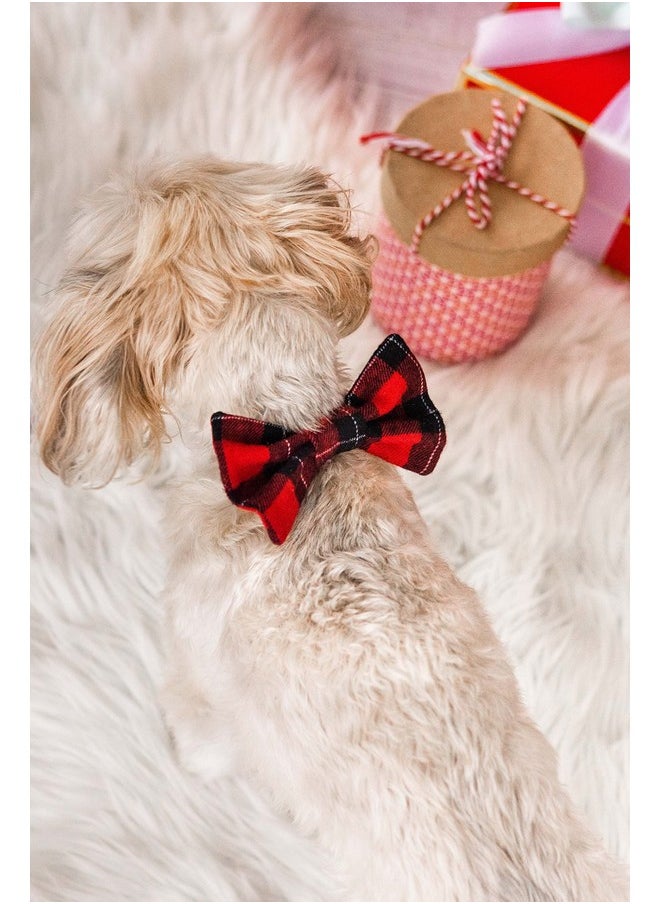 pearhead Pearhead Christmas Pet Bowtie, Dog Christmas Bow, Holiday Dog Bowtie, Perfect Stocking Stuffer, Christmas Themed Dog Apparel, Classic Red Plaid, Extra Small/Small  - Image 4