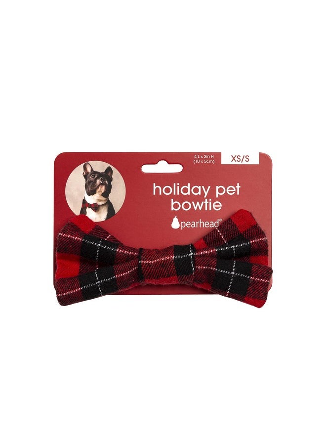 pearhead Pearhead Christmas Pet Bowtie, Dog Christmas Bow, Holiday Dog Bowtie, Perfect Stocking Stuffer, Christmas Themed Dog Apparel, Classic Red Plaid, Extra Small/Small  - Image 5