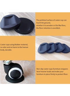 Generic Universal Furniture Castor Cups, 4 Pcs Wheel Stoppers for All Floor Types, Ideal for Sofas, Beds and Office Chairs  - Image 2