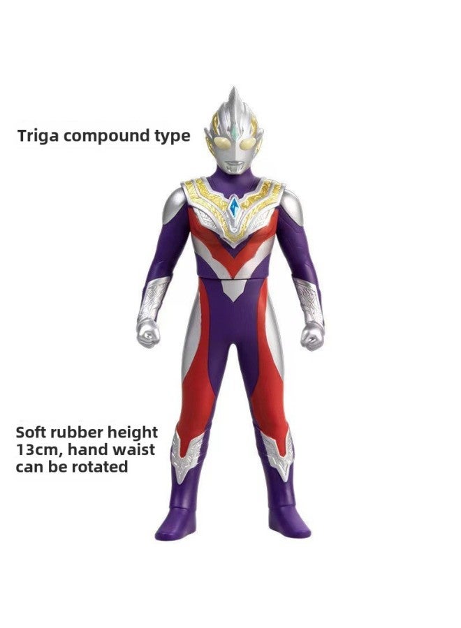 13CM Ultraman Soft Plastic Tiga Style Maltos Galaxy Zero Tiga Superman Children's Hot Toys Wholesale-Color:86. Teliga Composite Type - Image 1