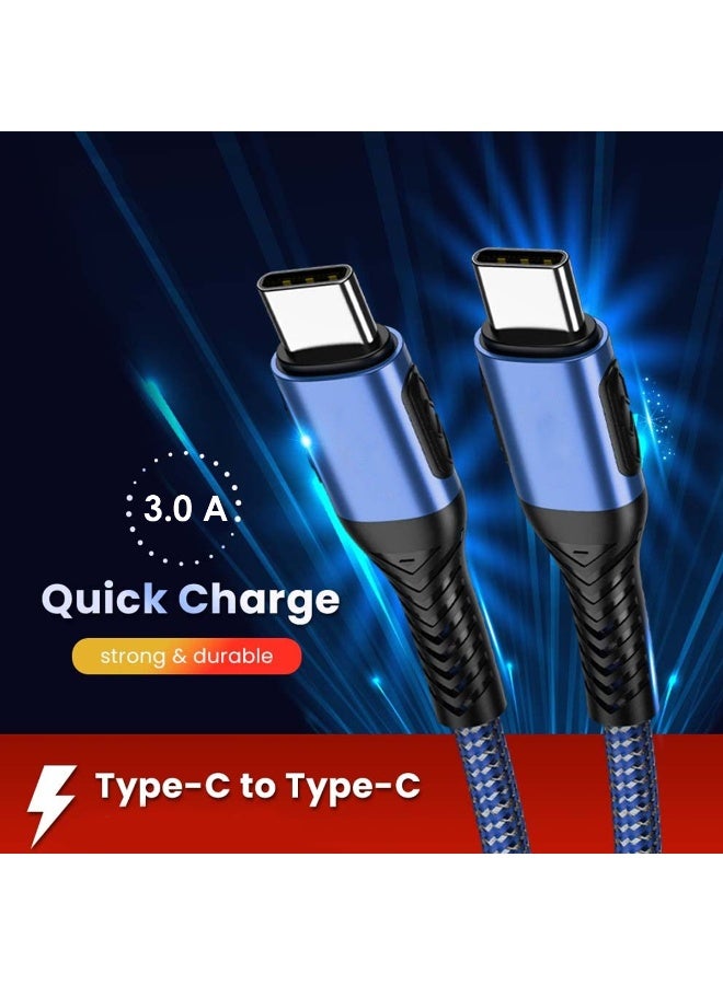 G-TiDe Type-C to Type-C Cable 3A 60W Fast Charging, Extreme Braided Type-C to Type-C Data Cable, Durable Flexible Design, Supports Sync & Charge for Smartphones, Tablets, Laptops, MacBook, iPhone 15, iPad & More - EXC58 - Image 4