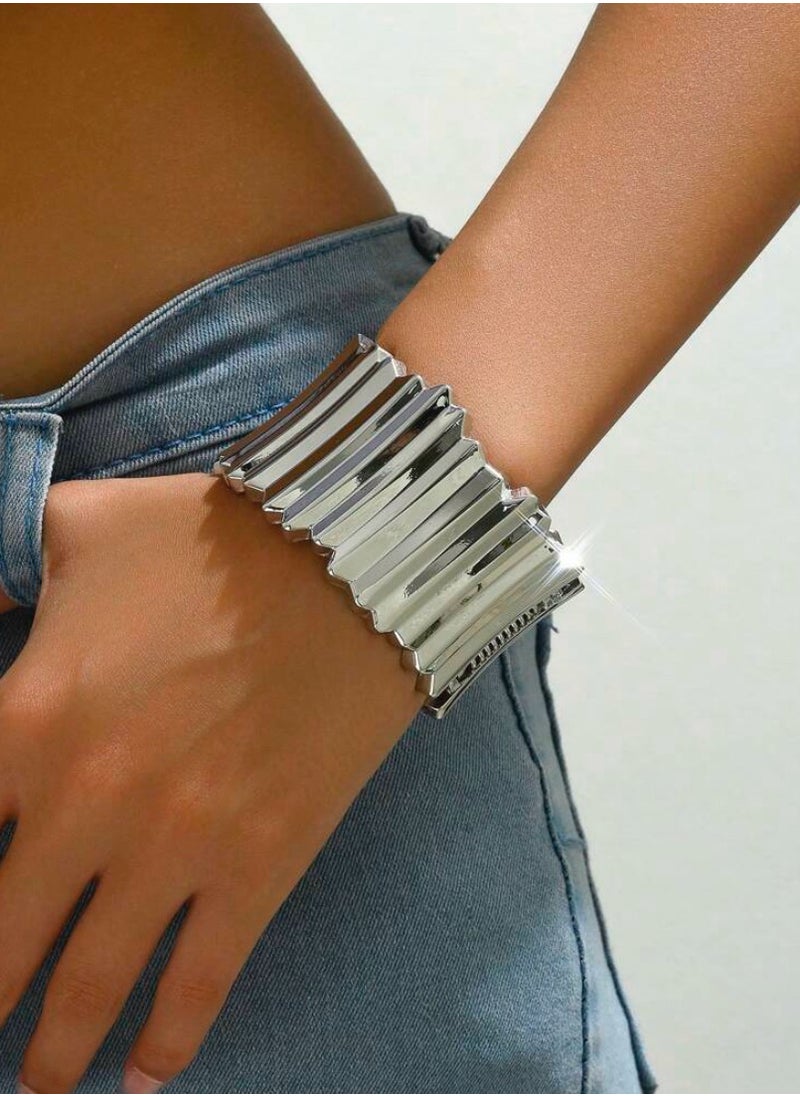 Jewelry 4You - Elegant & High Quality Silver Plated Bracelet Bangle For Women - Image 1