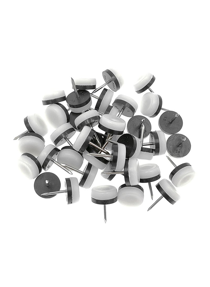 ALIMITOPIA ALIMITOPIA 40pcs Furniture Glide Nailin Thickened Nylon Chair Glide Slider Furniture Pad Floor Protector for Wooden Furniture Chair Tables Leg Feet30mm or 12White 